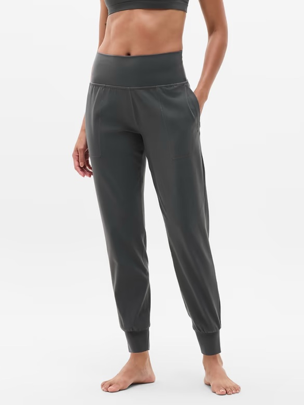 Athleta Salutation Jogger Gray High Rise Yoga Pants Size XXS Athleisure Gym